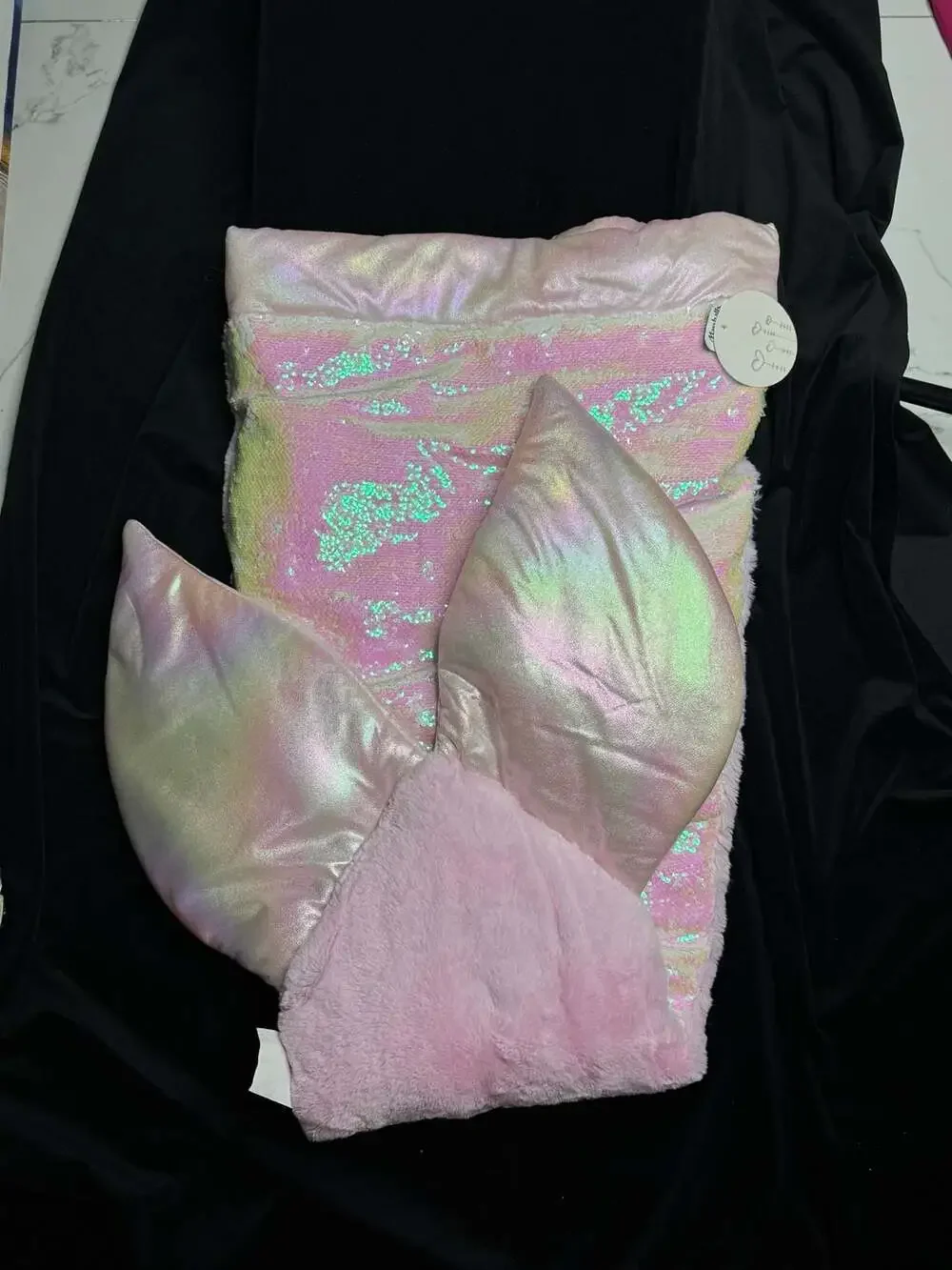 Iridescent Pastel Sequin Mermaid Tail Snuggle Blanket